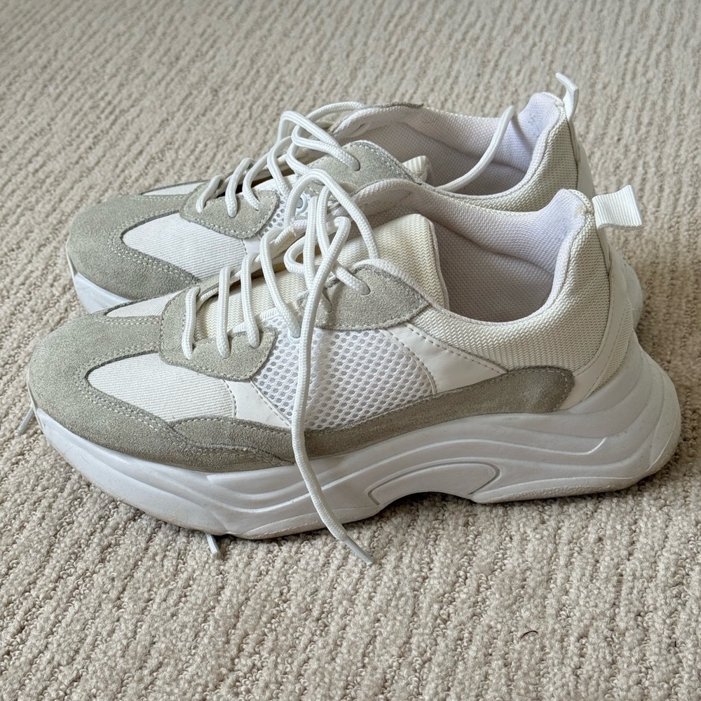 Topshop White and Gray Sneakers